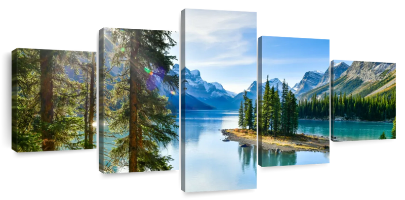 Sunny Maligne Lake Wall Art