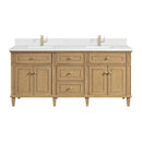 James Martin Lorelai 72" Double Bathroom Vanity, Light Natural Oak