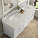 James Martin Lorelai 72" Double Bathroom Vanity, Bright White