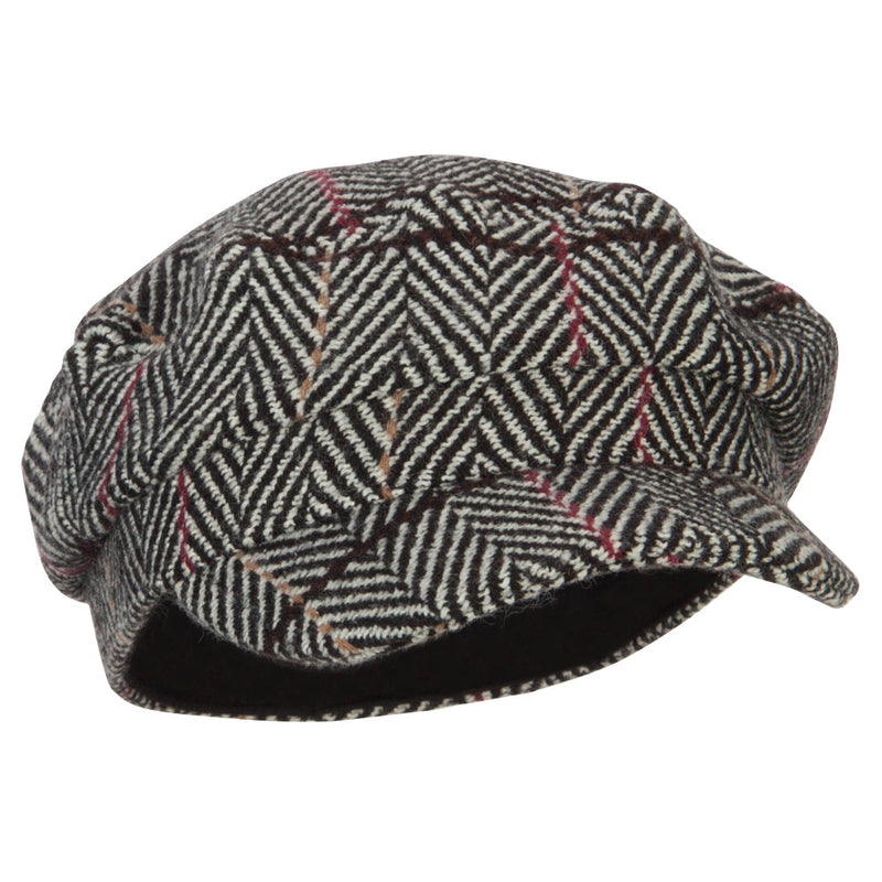 Stripe Patterned Herringbone Greek Captain Cap