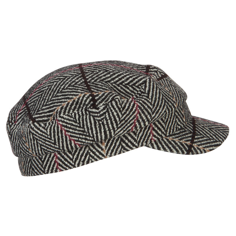 Stripe Patterned Herringbone Greek Captain Cap