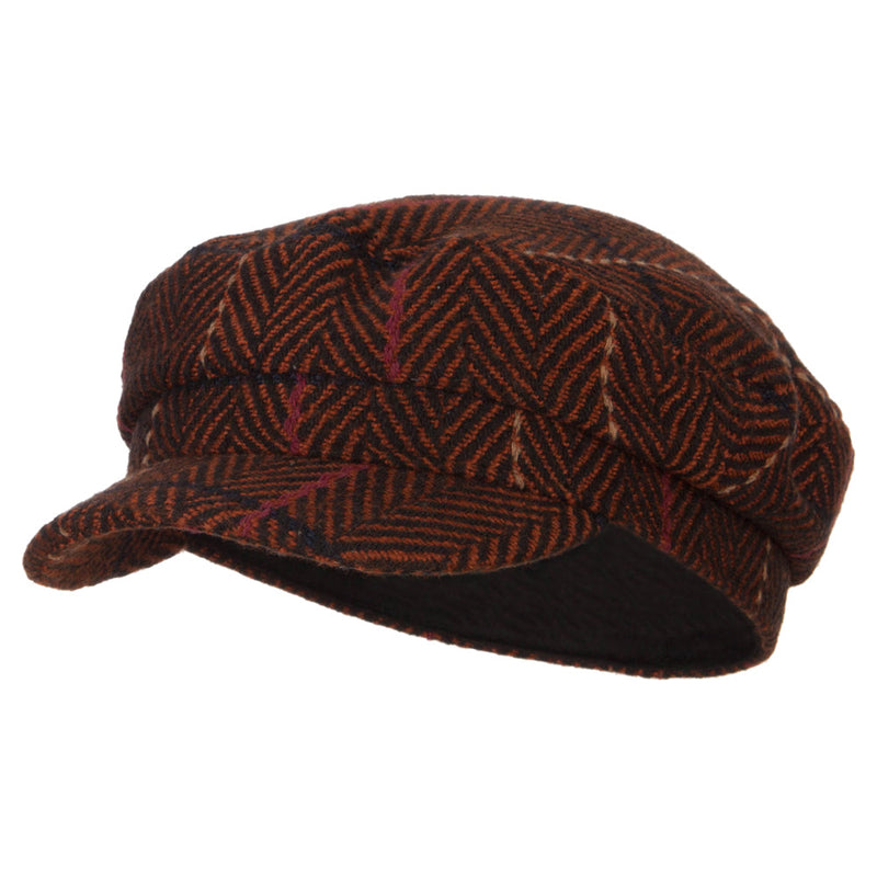 Stripe Patterned Herringbone Greek Captain Cap