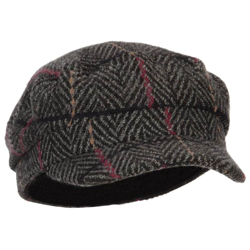 Stripe Patterned Herringbone Greek Captain Cap