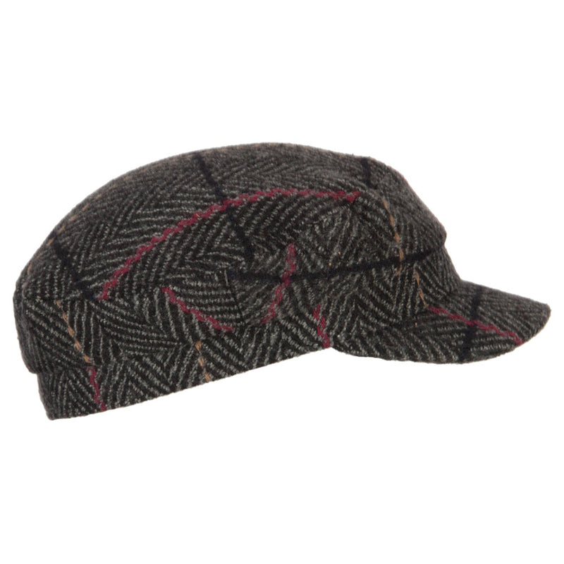 Stripe Patterned Herringbone Greek Captain Cap