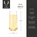 Seneca Faceted Crystal Stemless Champagne Flutes Set of 2 by Viski