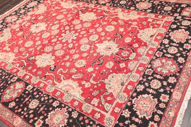 7'10" x 10' Hand Knotted Reversible Heriz Wool Area Rug Red