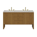 James Martin Hudson 60" Double Bathroom Vanity, Honey Oak