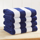 Cotton Velour Cabana Stripe Beach Towel - Novia Collection by Great Bay Home