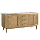 James Martin Laurent 72" Dual Mount Double Bathroom Vanity, Light Natural Oak