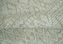 Shabby Chic 8x10 Hand Knotted Woolen Modern Contemporary Beige and Ivory Tribal Area Rug | TRI53742