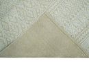 Shabby Chic 8x10 Hand Knotted Woolen Modern Contemporary Beige and Ivory Tribal Area Rug | TRI53742