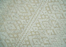 Shabby Chic 8x10 Hand Knotted Woolen Modern Contemporary Beige and Ivory Tribal Area Rug | TRI53742