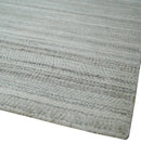 Shaded Beige, Camel and Brown Scandinavian 8x10 Hand Made Blended Wool Flatwoven Area Rug | KE4