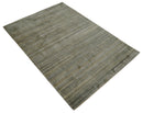 Shaded Beige Scandinavian 5x7 Blended Bamboo Silk Flatwoven Area Rug, Dinning, Kids Rug | HL45
