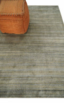 Shaded Beige Bamboo Silk Area Rug 5x7 - Scandinavian Flatwoven