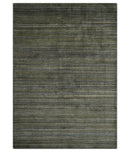 Shaded Olive and Gray Scandinavian 5x7 Blended bamboo Silk Flatwoven Area Rug | HL43