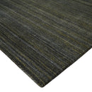 Shaded Olive and Gray Scandinavian 5x7 Blended bamboo Silk Flatwoven Area Rug | HL43