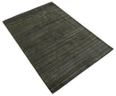 Shaded Olive and Gray Scandinavian 5x7 Blended bamboo Silk Flatwoven Area Rug | HL43