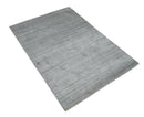 Shaded Silver Gray Scandinavian 5x7 Blended Bamboo Silk Flatwoven Area Rug, Dinning, Kids Rug | HL31