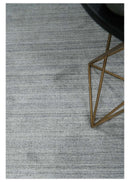 Shaded Silver Gray Scandinavian 5x7 Blended Bamboo Silk Flatwoven Area Rug, Dinning, Kids Rug | HL31