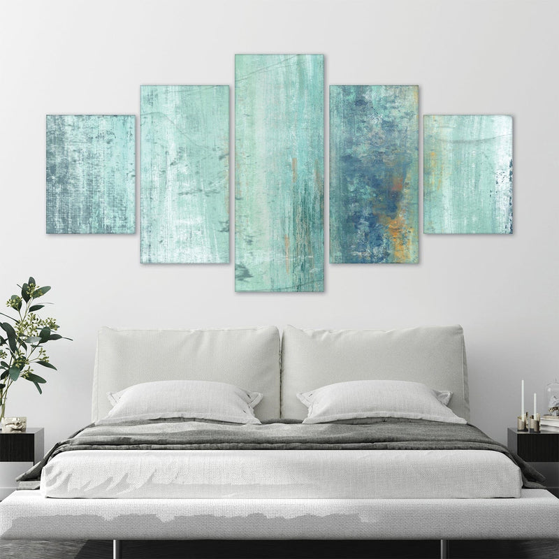 Shades of Turquoise Canvas - 5 Panel