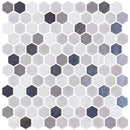 Shadow Multi Finish Hexagon Glass Mosaics 11 3/4x11 1/2