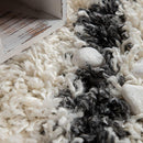 Shag Rug Cream with Diamond Pattern Scandi Design