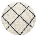 Shag Rug Cream with Diamond Pattern Scandi Design