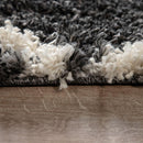 Shag Rug Dark Gray with Diamond Pattern Scandi Design