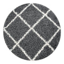Shag Rug Dark Gray with Diamond Pattern Scandi Design