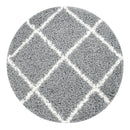 Shag Rug Grey with Diamond Pattern Scandi Design
