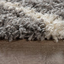 Shag Rug Grey with Diamond Pattern Scandi Design