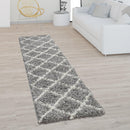 Shag Rug Grey with Diamond Pattern Scandi Design
