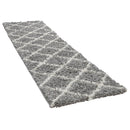 Shag Rug Grey with Diamond Pattern Scandi Design