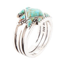 Sharp Blue Turquoise and Sterling Silver Ring