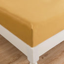 DaDa Bedding Honey Yellow Poplin Cotton Fitted Sheet w/ Pillow Cases (JHW-550-Fitted)