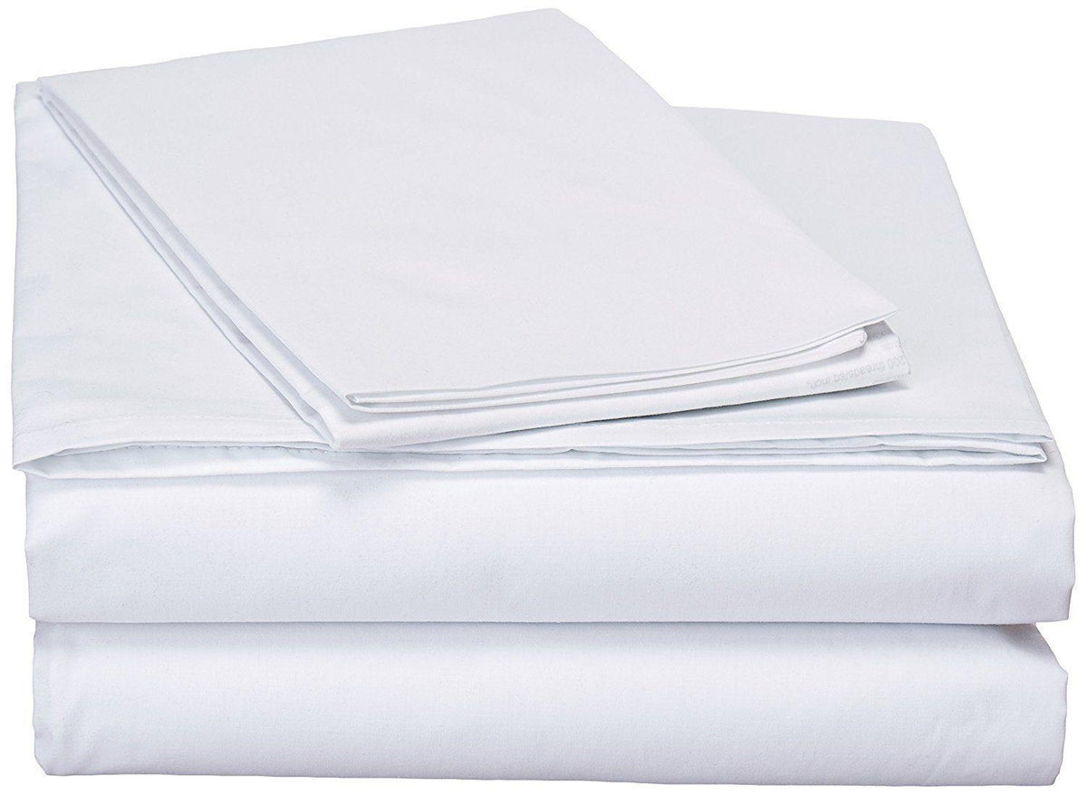 DaDa Bedding White Flat Sheet & Pillow Cases Set (FS098765)