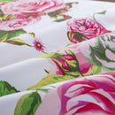 DaDa Bedding Romantic Roses Lovely Spring Pink Floral Garden Fitted & Flat Bed Sheet Set w/ Pillow Cases (JHW879) by DaDalogy Bedding Collection
