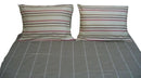 DaDa Bedding Solid Soft Multi Striped Fitted Sheet & Pillow Cases Set (FTS8293)