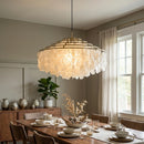 Natural Tiered Capiz Shell Chandelier
