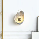 GobekUsa Shell Resin Art LED Wall Sconce Light for Living Room with Metallic Ellipse