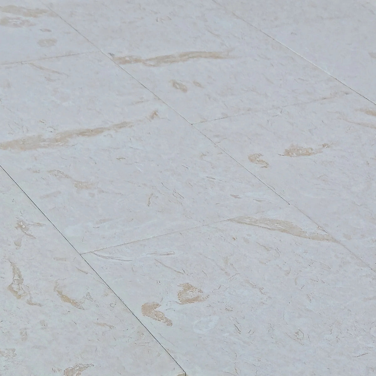 Shell Stone White Tumbled Limestone Pavers, angled view