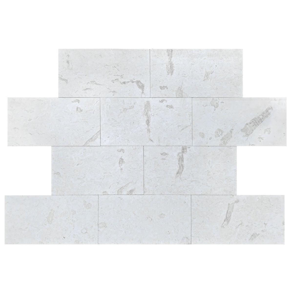 Shell Stone White Tumbled Limestone Pavers, top view