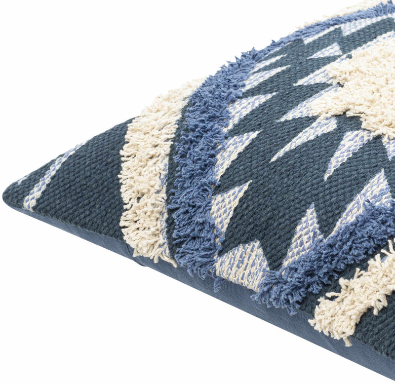 Shepardsville Navy Kilim Geometric Throw Pillow