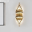 GobekUsa Shield Crystal Rod Wall Sconce - Gold 3-Light Fixture for Living Room