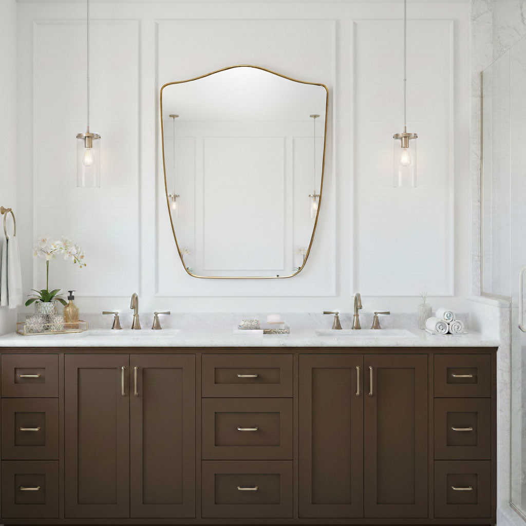 Shield Wall Mirror - Gio Ponti Style Brass Mirror