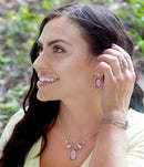 Shielded Pink Rhodonite and Sterling Silver Ring