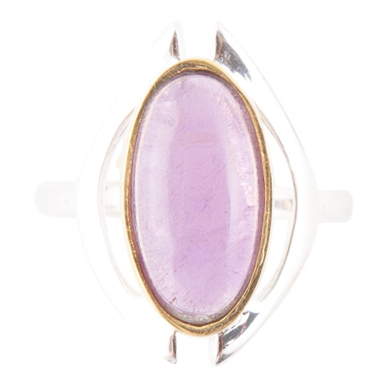 Shine Bright Purple Amethyst Sterling Silver and Gold Ring