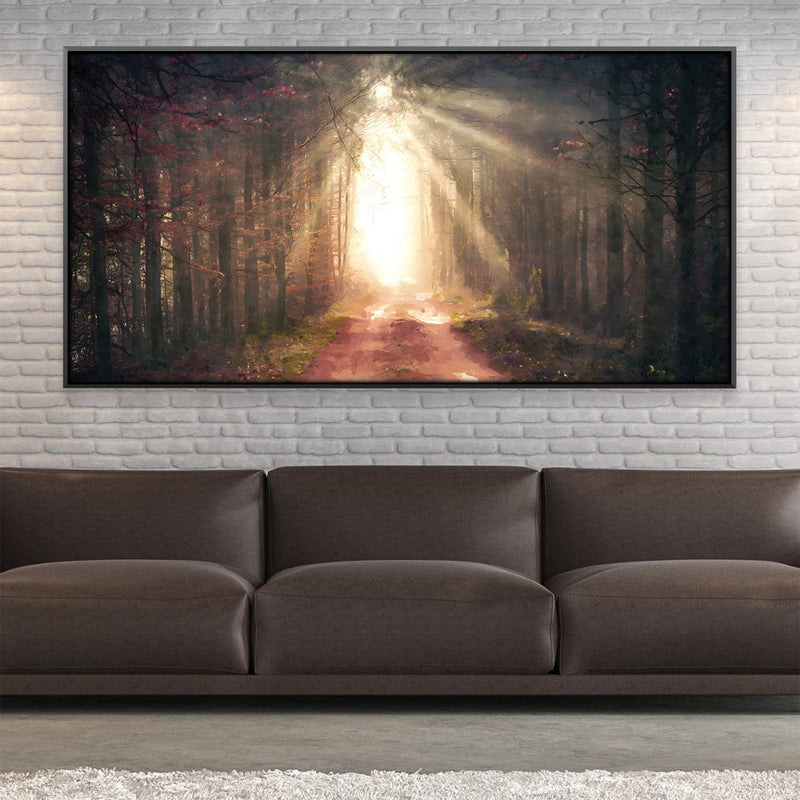 Shining Light Through The Forest Canvas