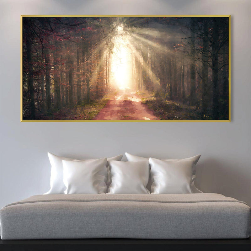 Shining Light Through The Forest Canvas